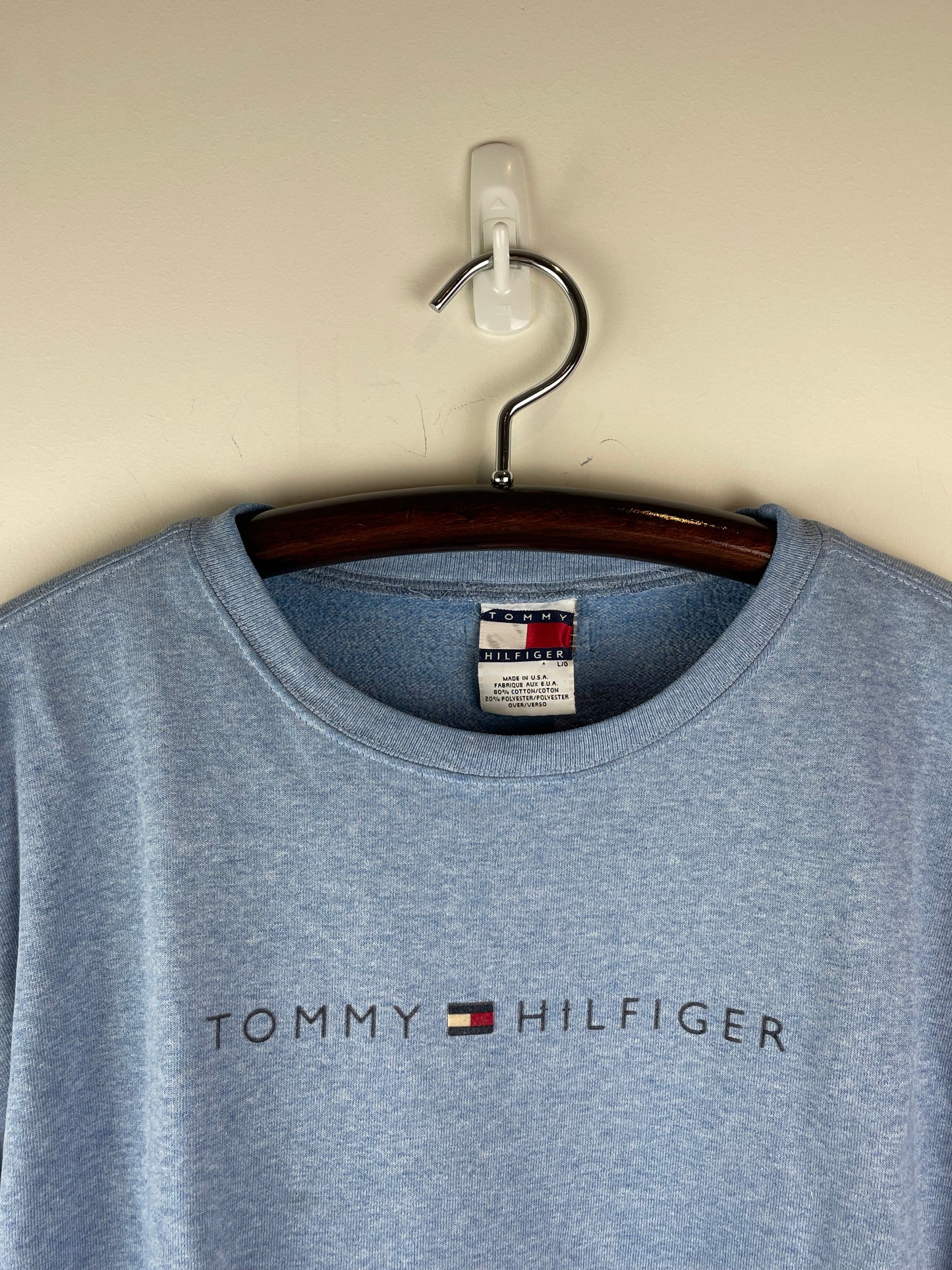 Vintage Tommy Hilfiger Powder Blue Sweatshirt (L)