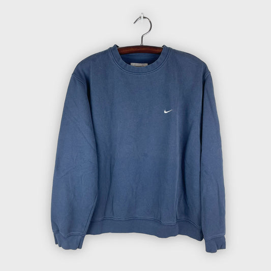 Vintage Y2k Nike Swoosh Navy Sweatshirt (M/L)