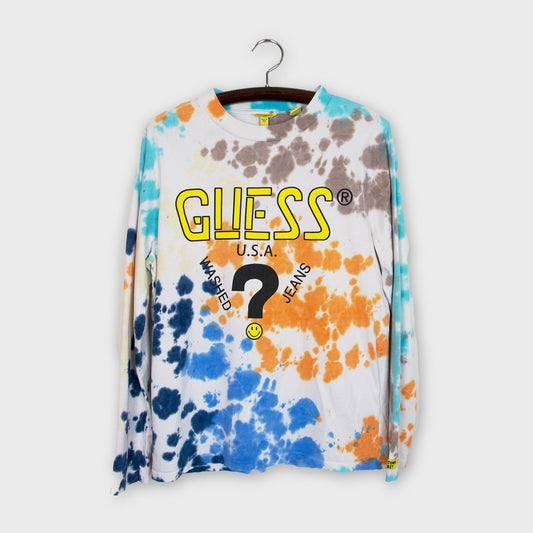 GUESS x Chinatown Market Los Angeles Smiley Tie Dye Long Sleeve T-Shirt (L)